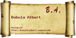Bobula Albert névjegykártya